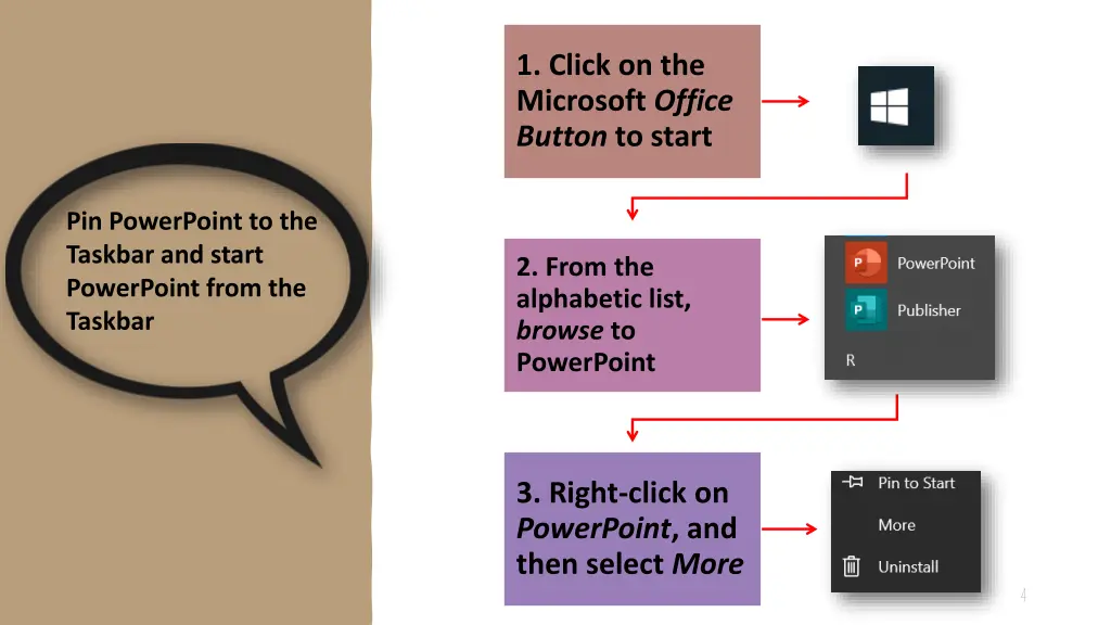 1 click on the microsoft office button to start 1