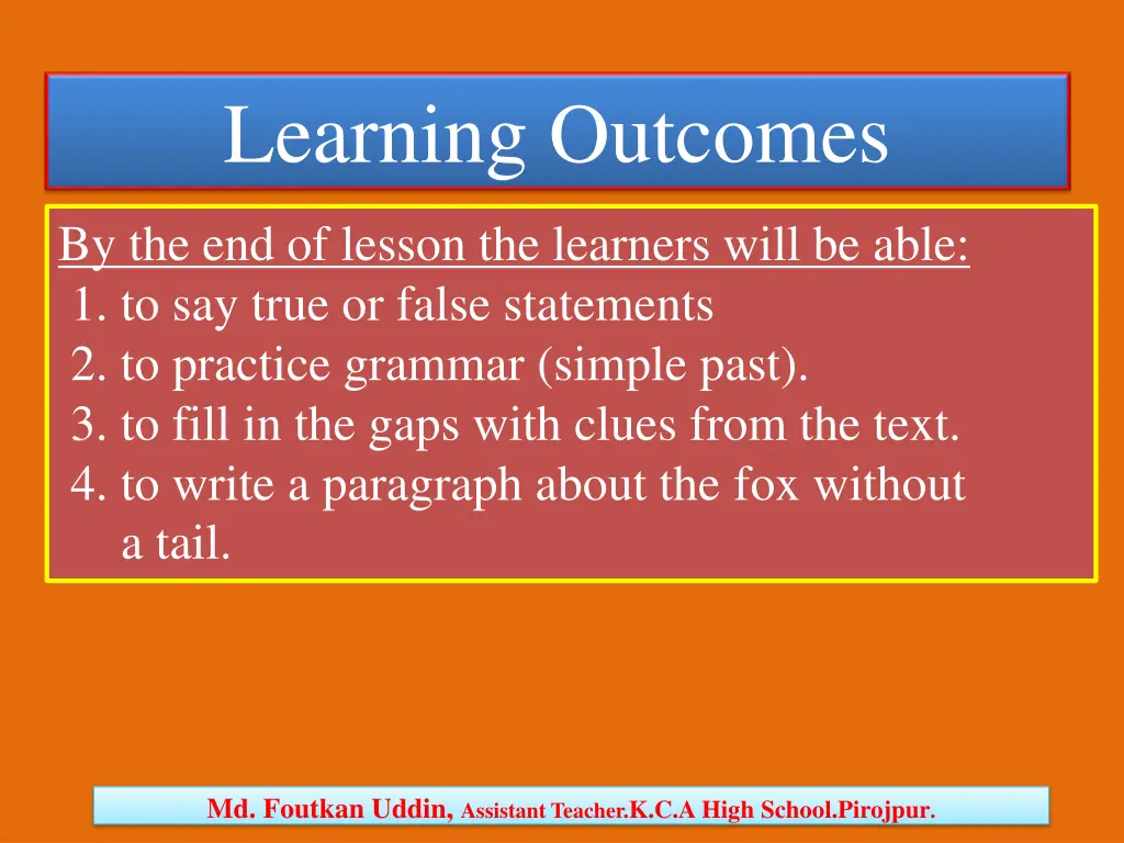 learning outcomes