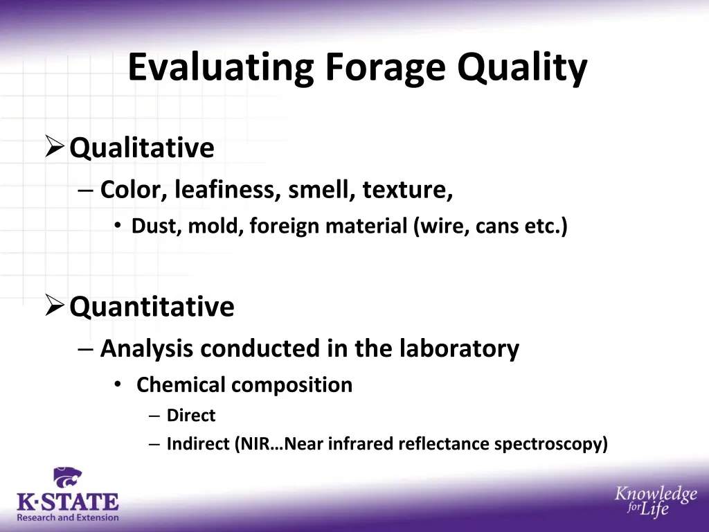 evaluating forage quality 1