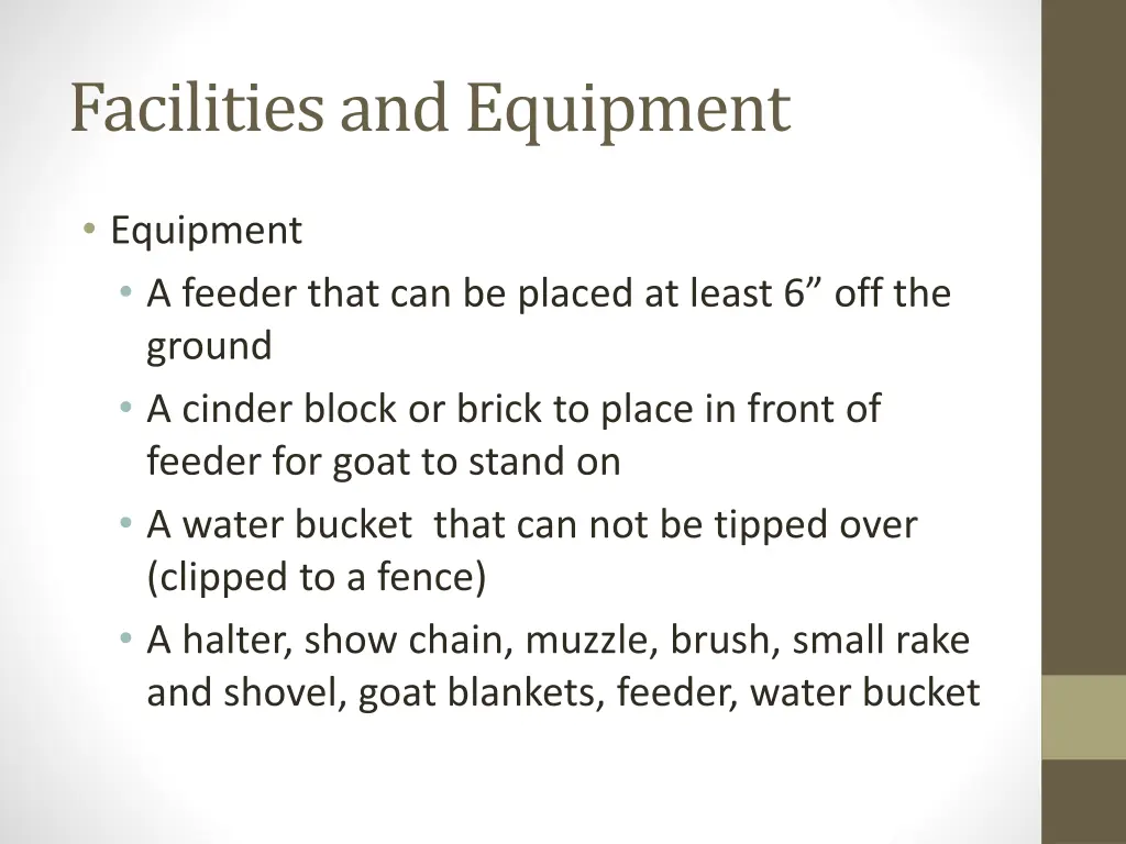 facilities and equipment 1