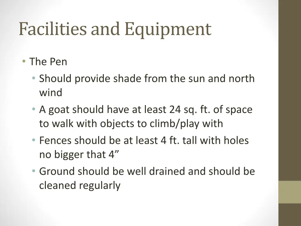 facilities and equipment