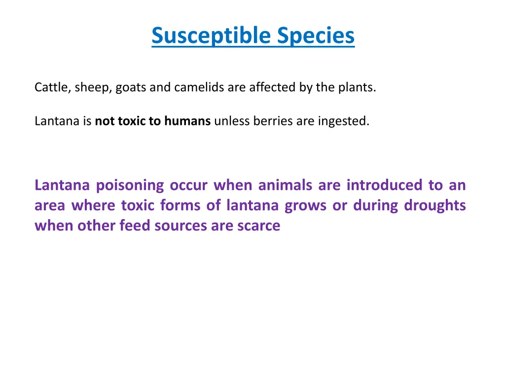 susceptible species