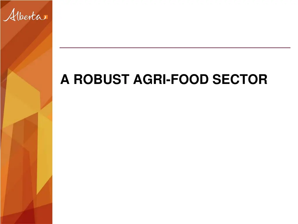 a robust agri food sector