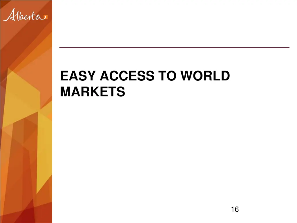 easy access to world markets