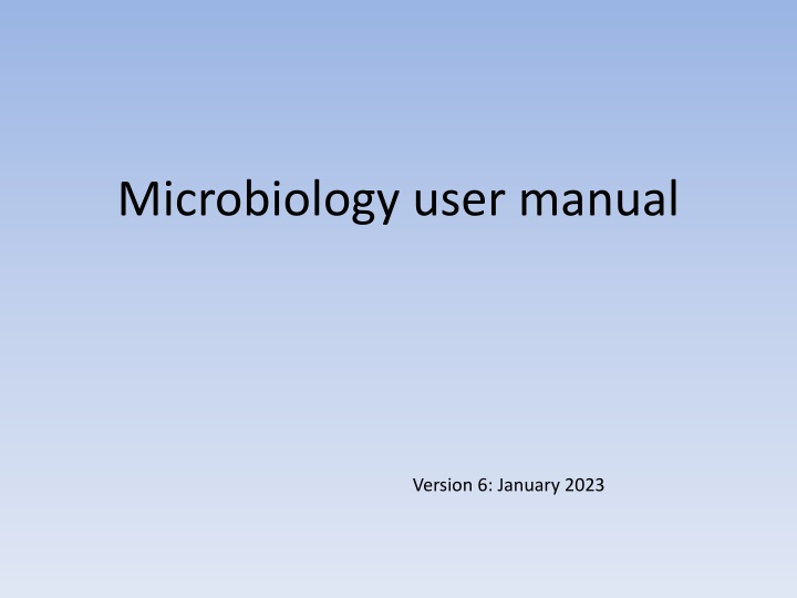 microbiology user manual