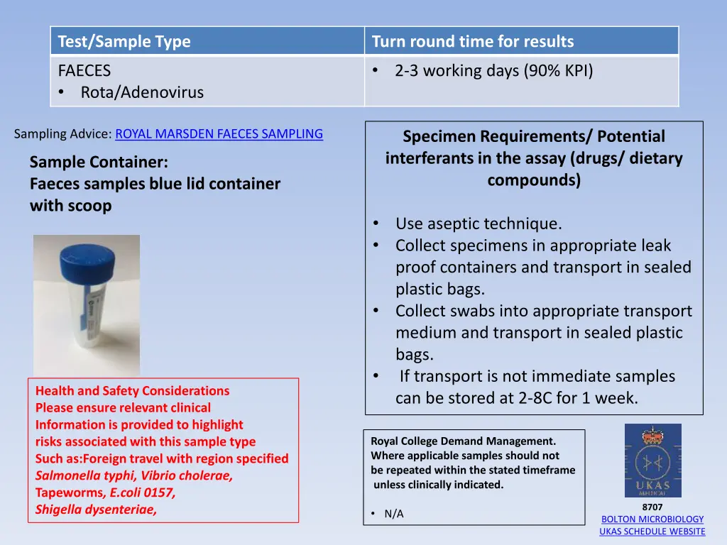 test sample type 16