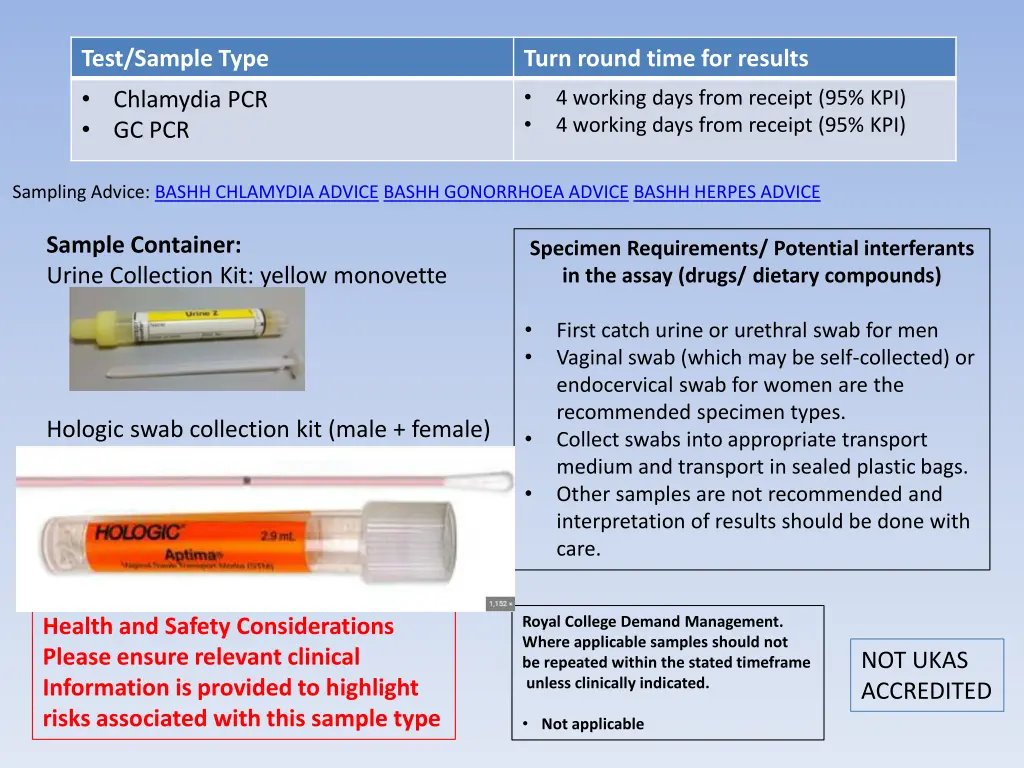 test sample type chlamydia pcr gc pcr