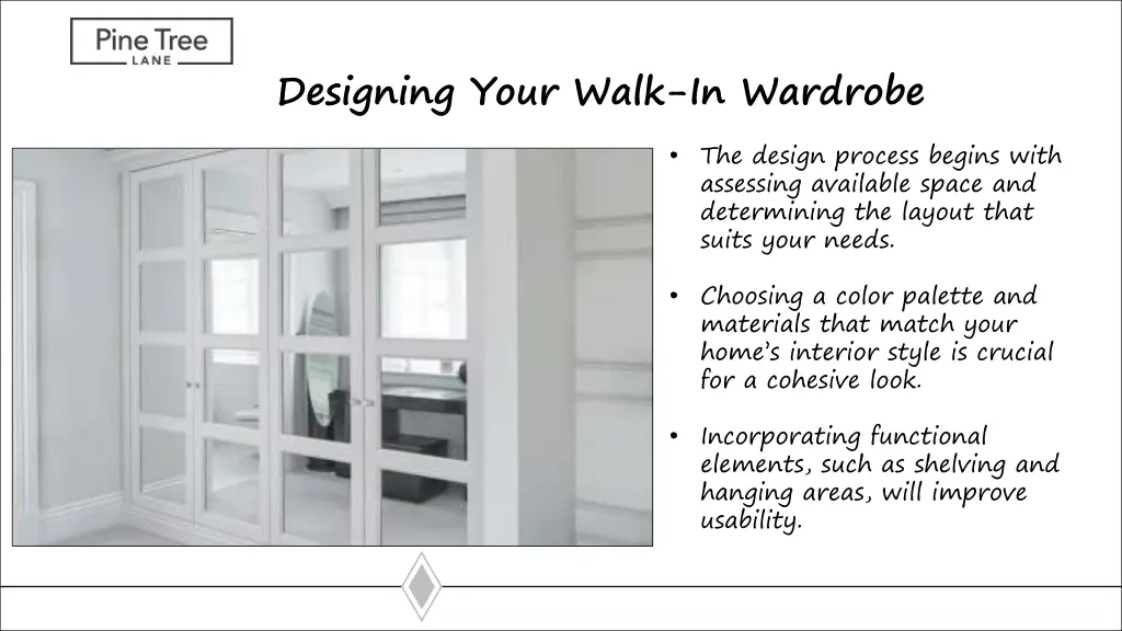 designing your walk in wardrobe