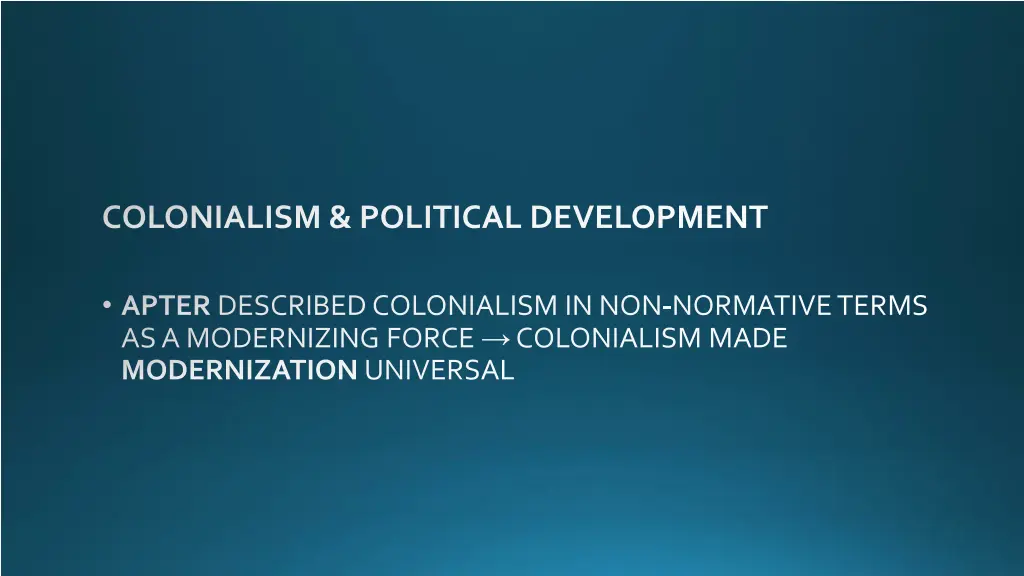 colonialism political development