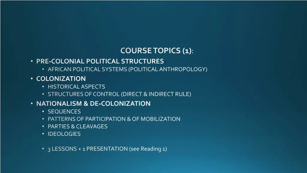 course topics 1