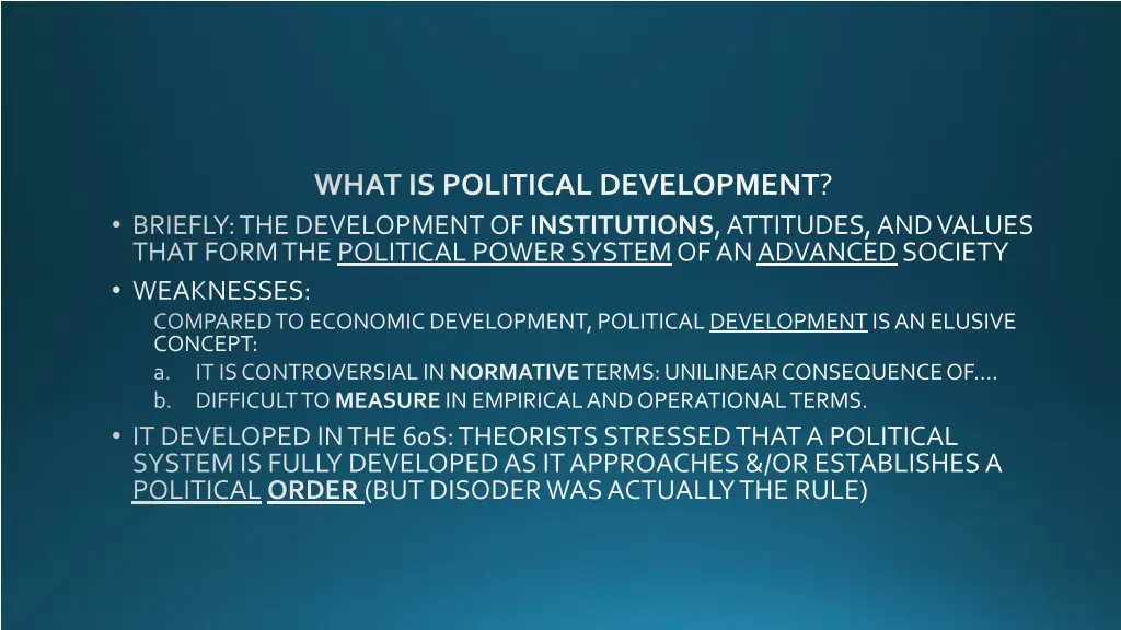 what is political development briefly