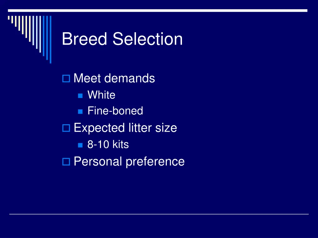 breed selection