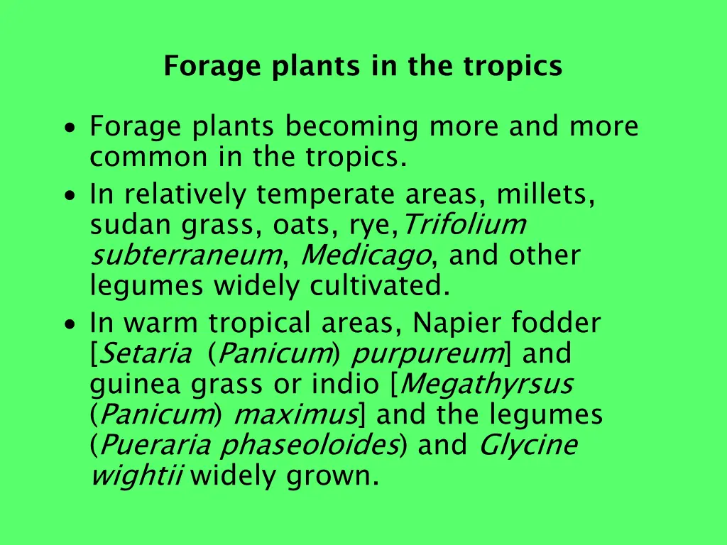 forage plants in the tropics