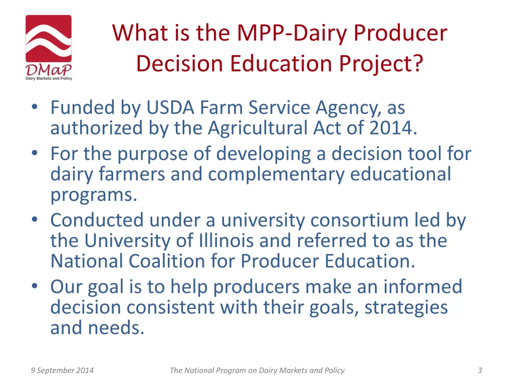 what is the mpp dairy producer decision education