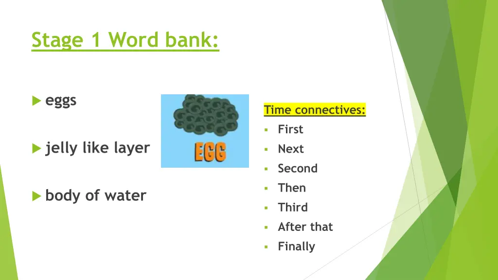 stage 1 word bank