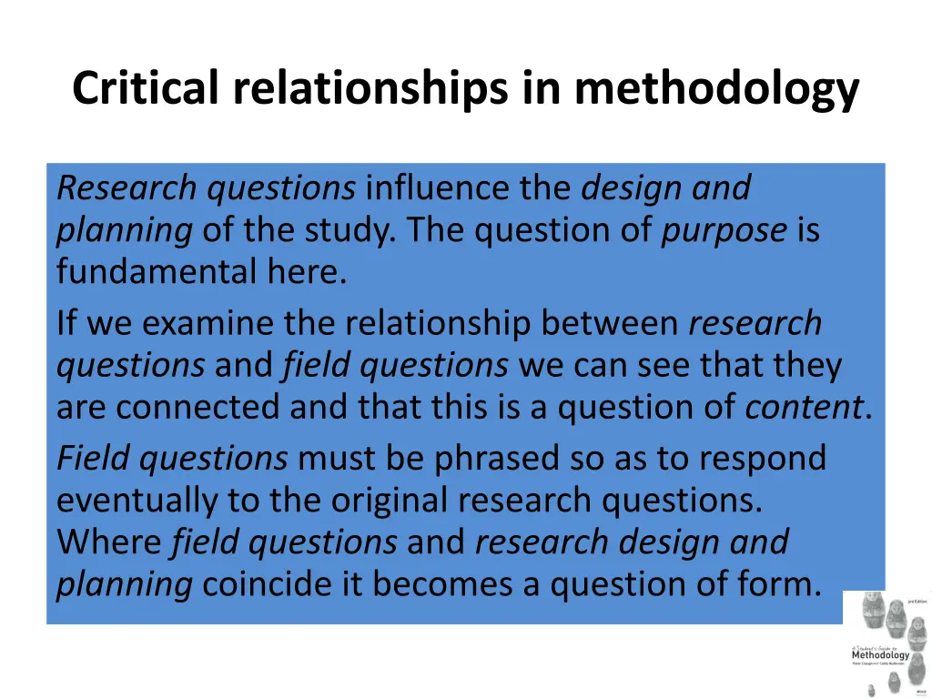 critical relationships in methodology