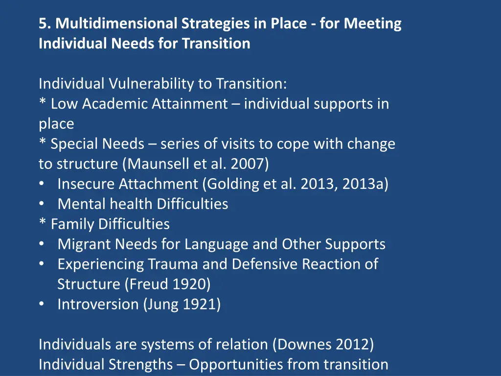 5 multidimensional strategies in place