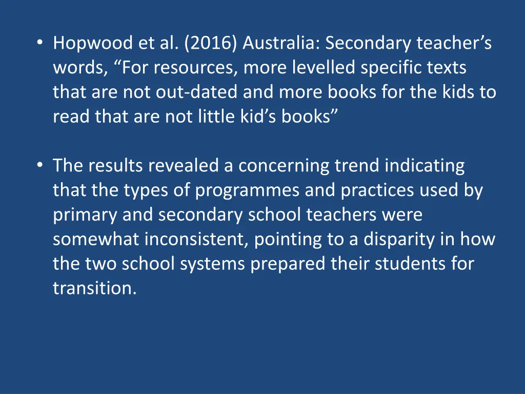 hopwood et al 2016 australia secondary teacher