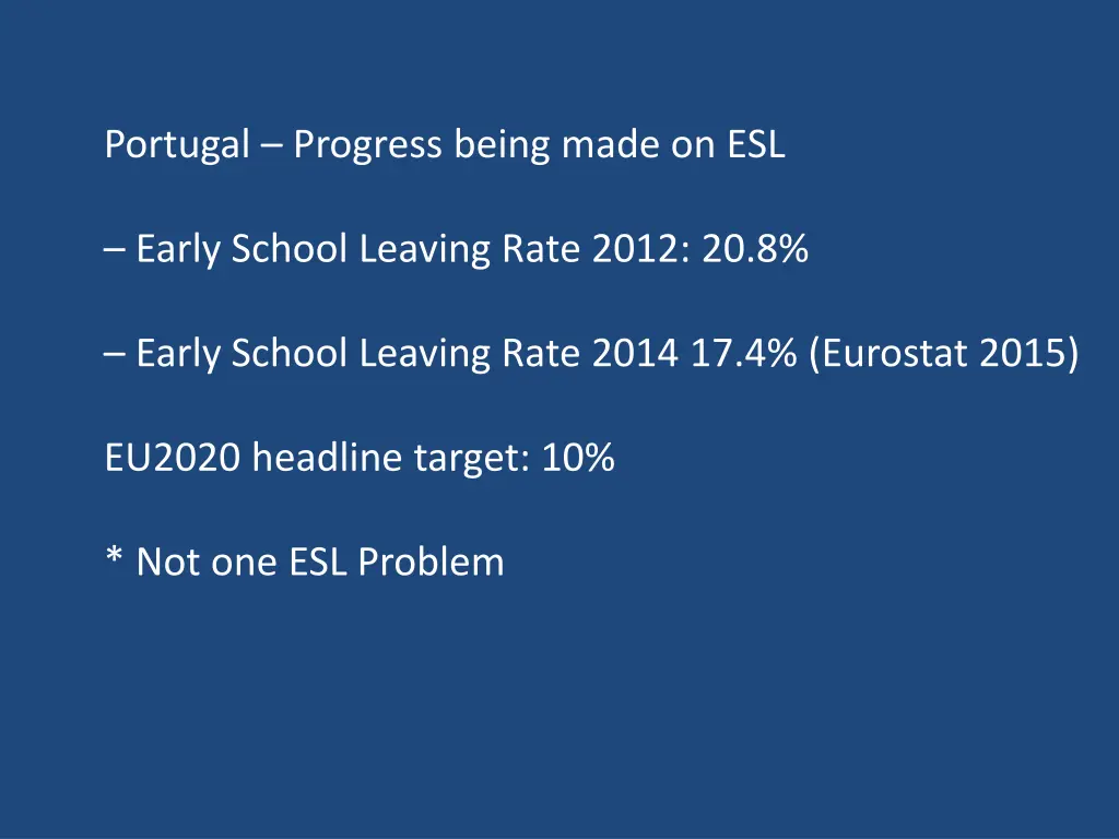 portugal progress being made on esl