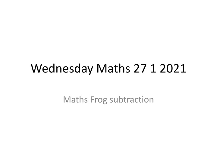 wednesday maths 27 1 2021