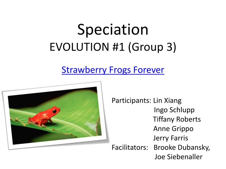 speciation evolution 1 group 3