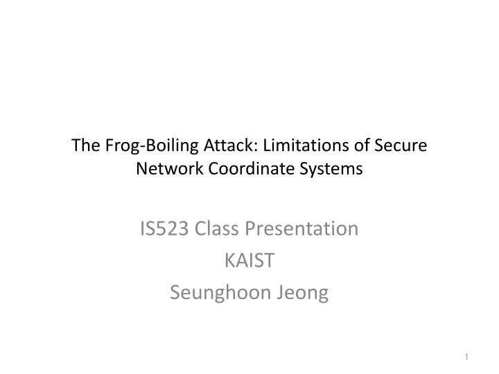 the frog boiling attack limitations of secure