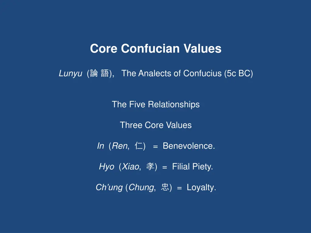 core confucian values