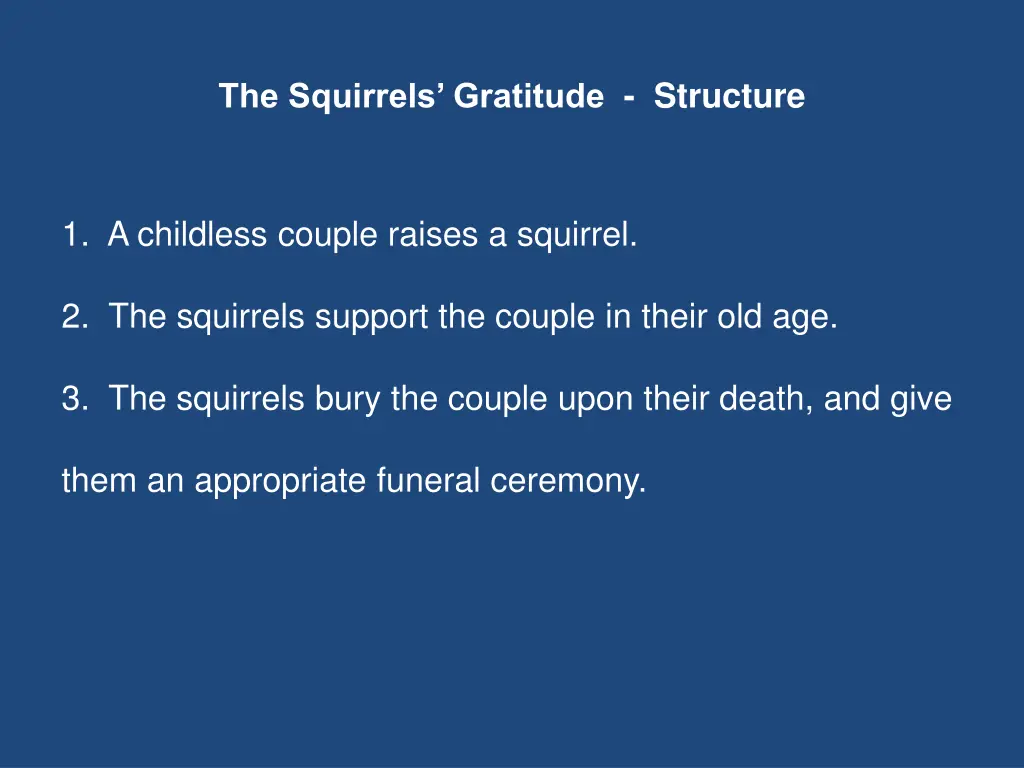 the squirrels gratitude structure