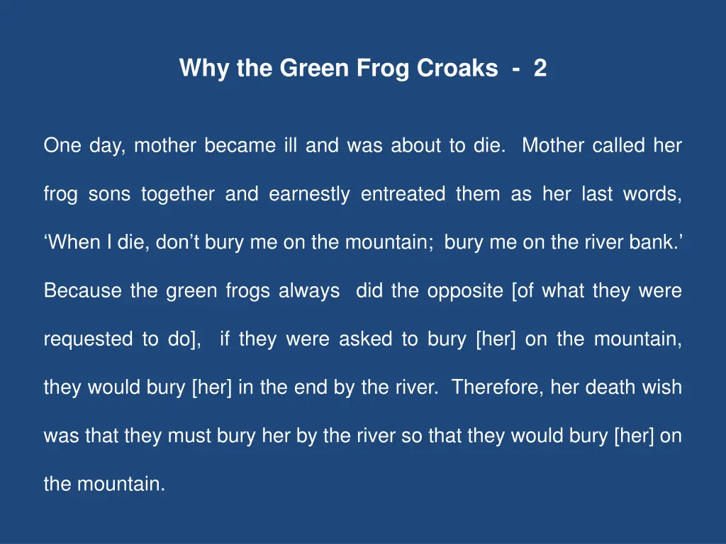 why the green frog croaks 2