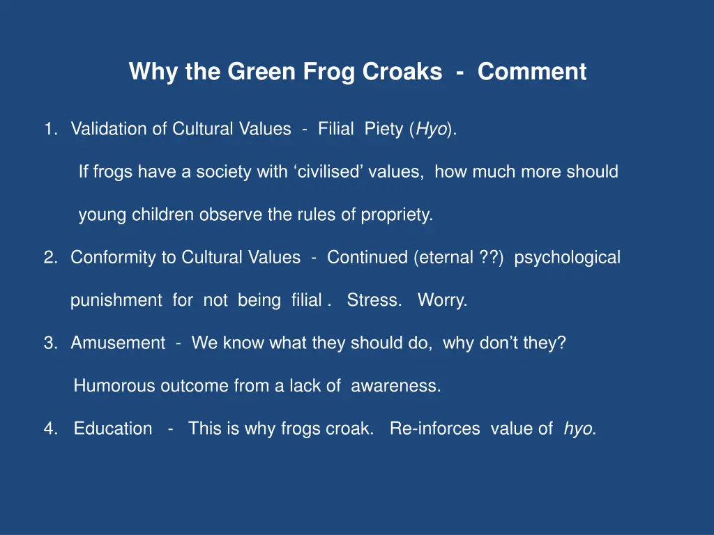 why the green frog croaks comment