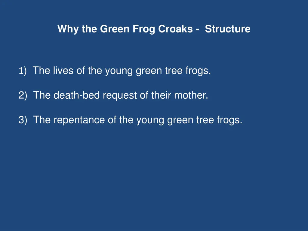 why the green frog croaks structure