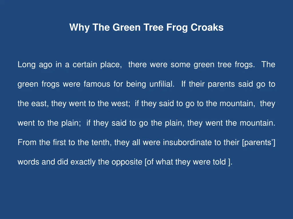 why the green tree frog croaks