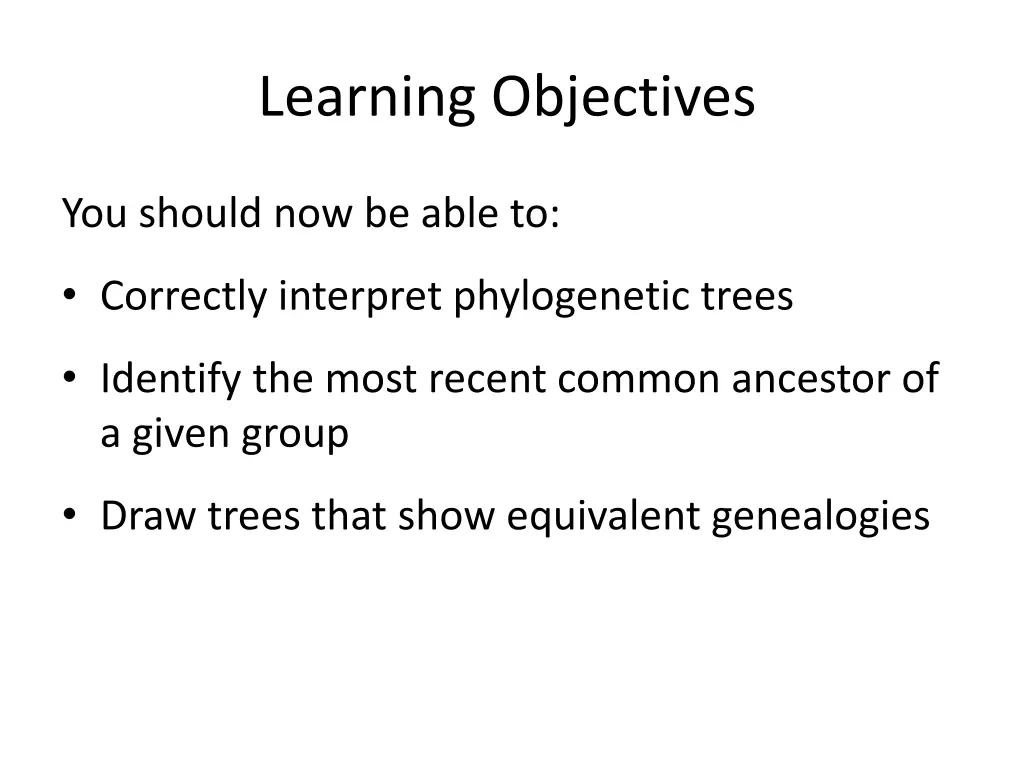 learning objectives 1