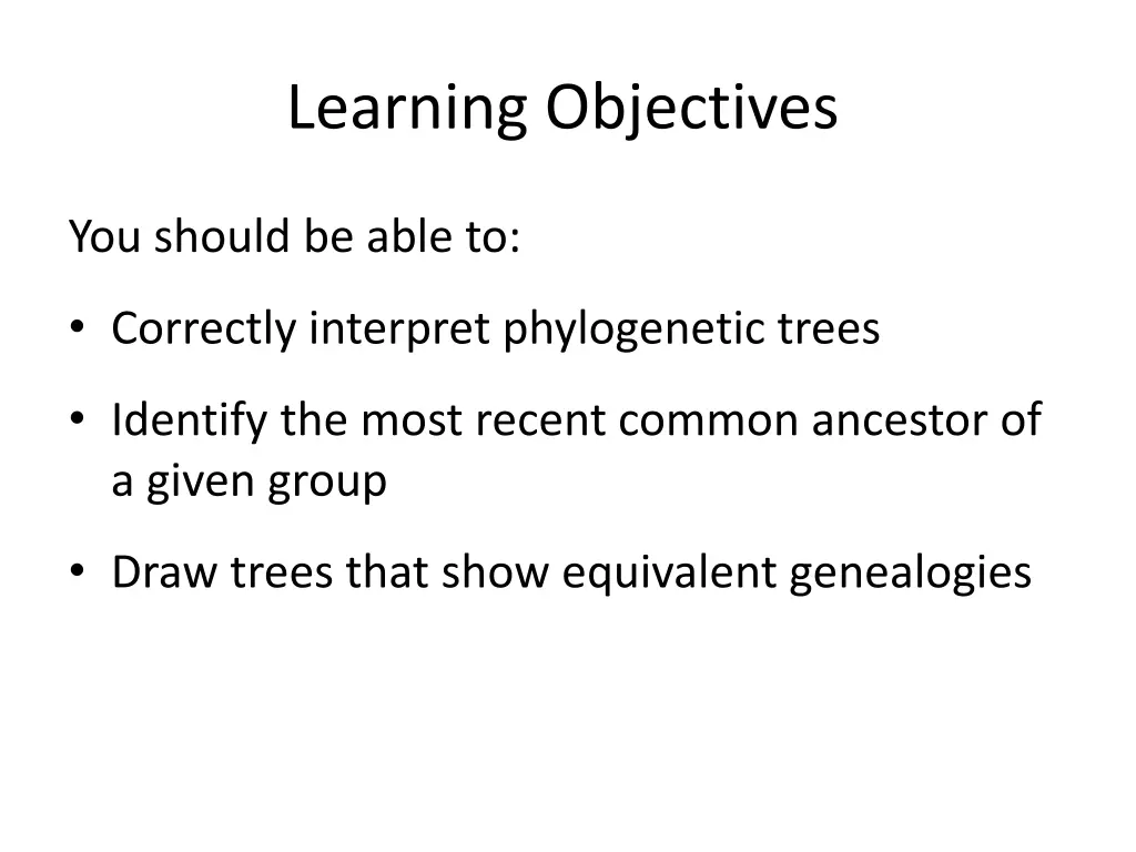 learning objectives