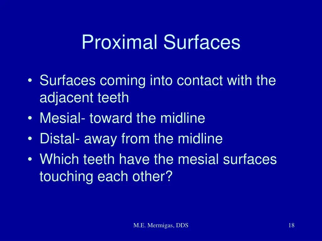 proximal surfaces