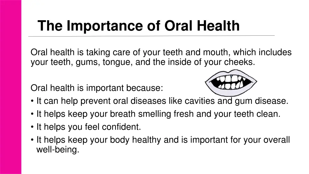 the importance of oral health