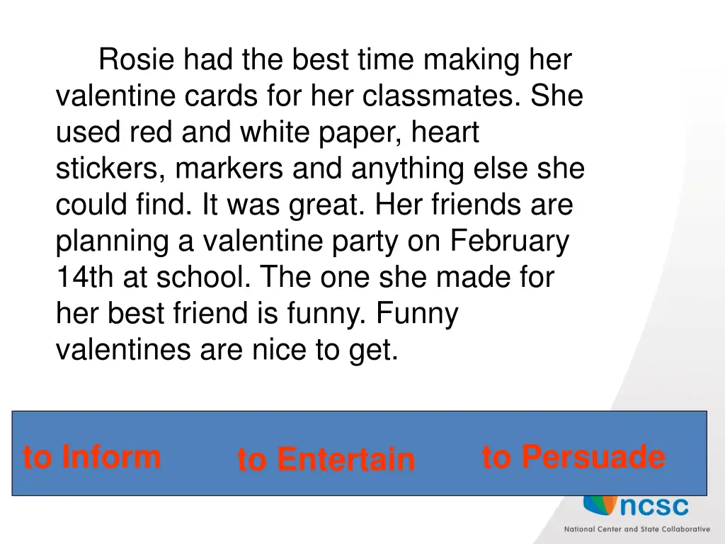 rosie had the best time making her valentine