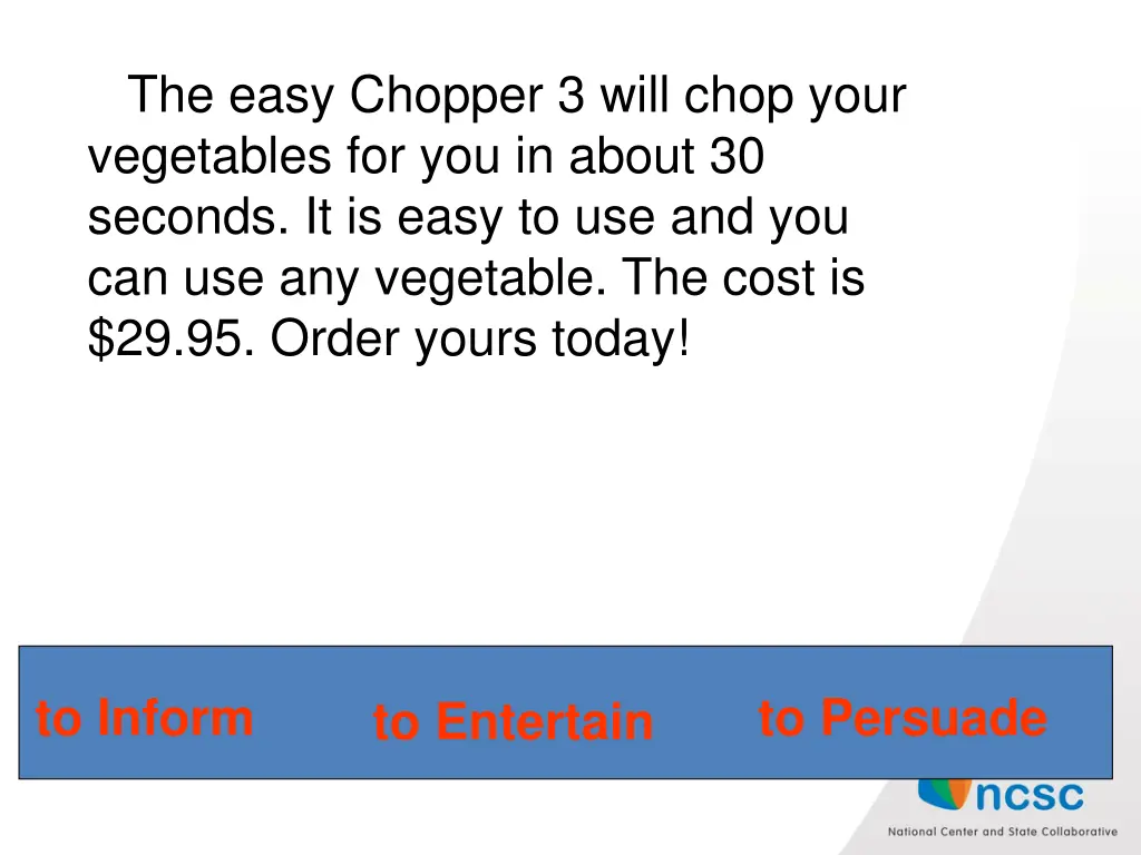 the easy chopper 3 will chop your vegetables