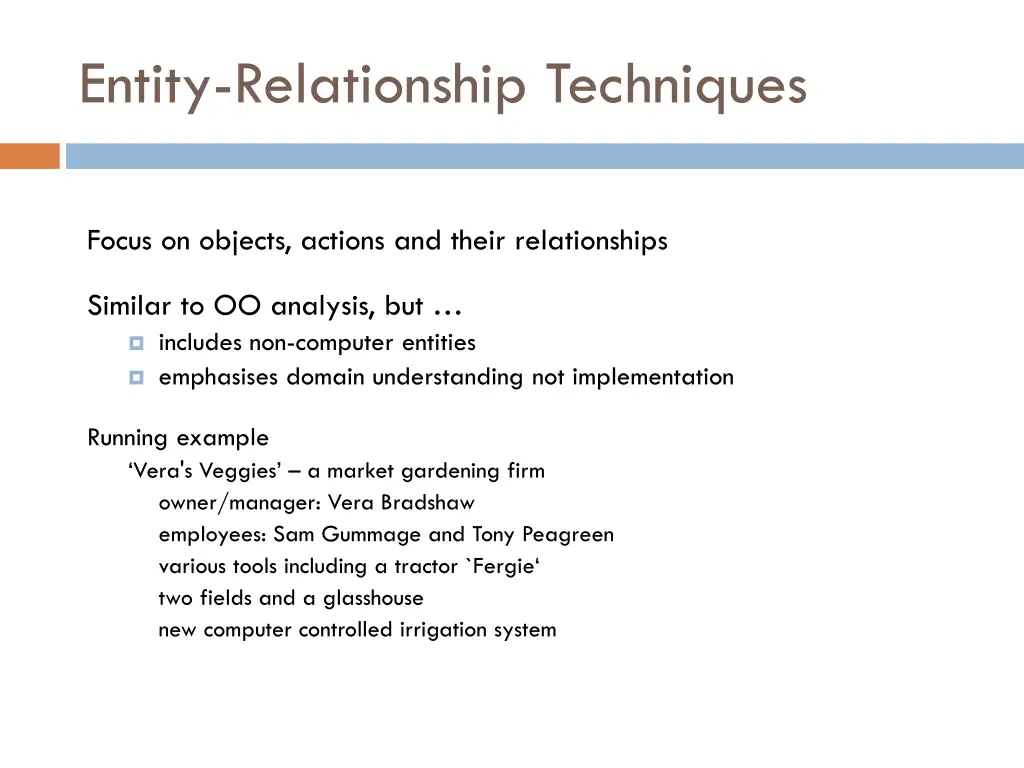 entity relationship techniques