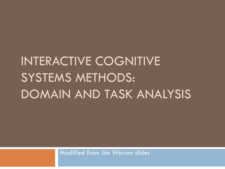 interactive cognitive systems methods domain