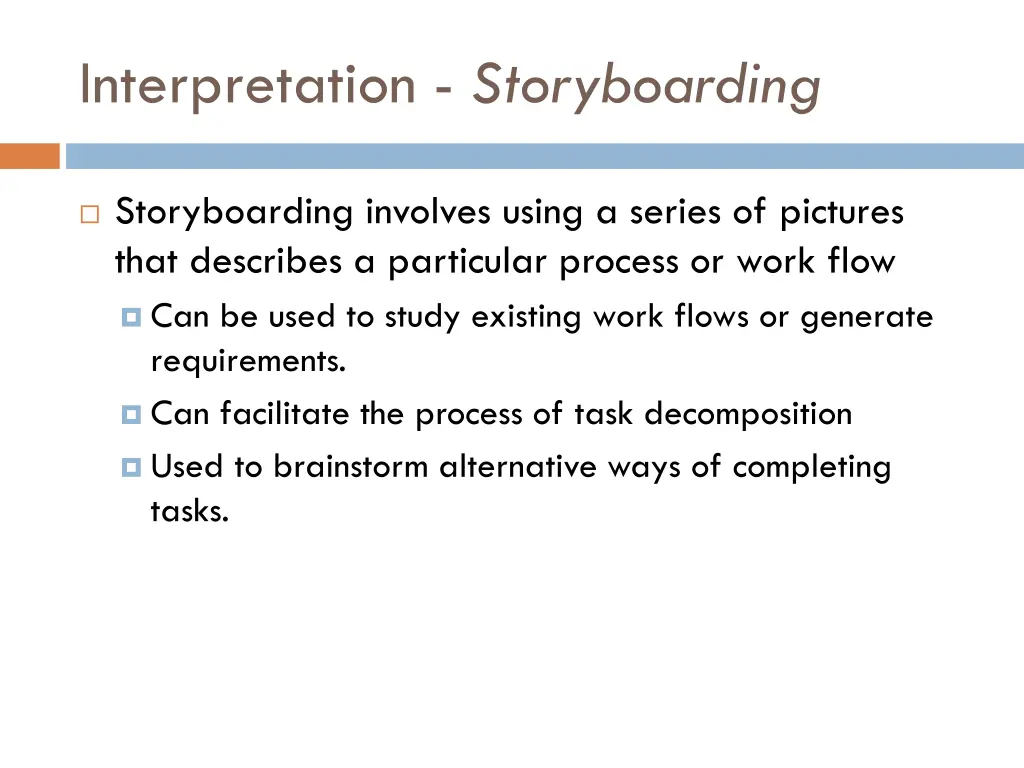 interpretation storyboarding