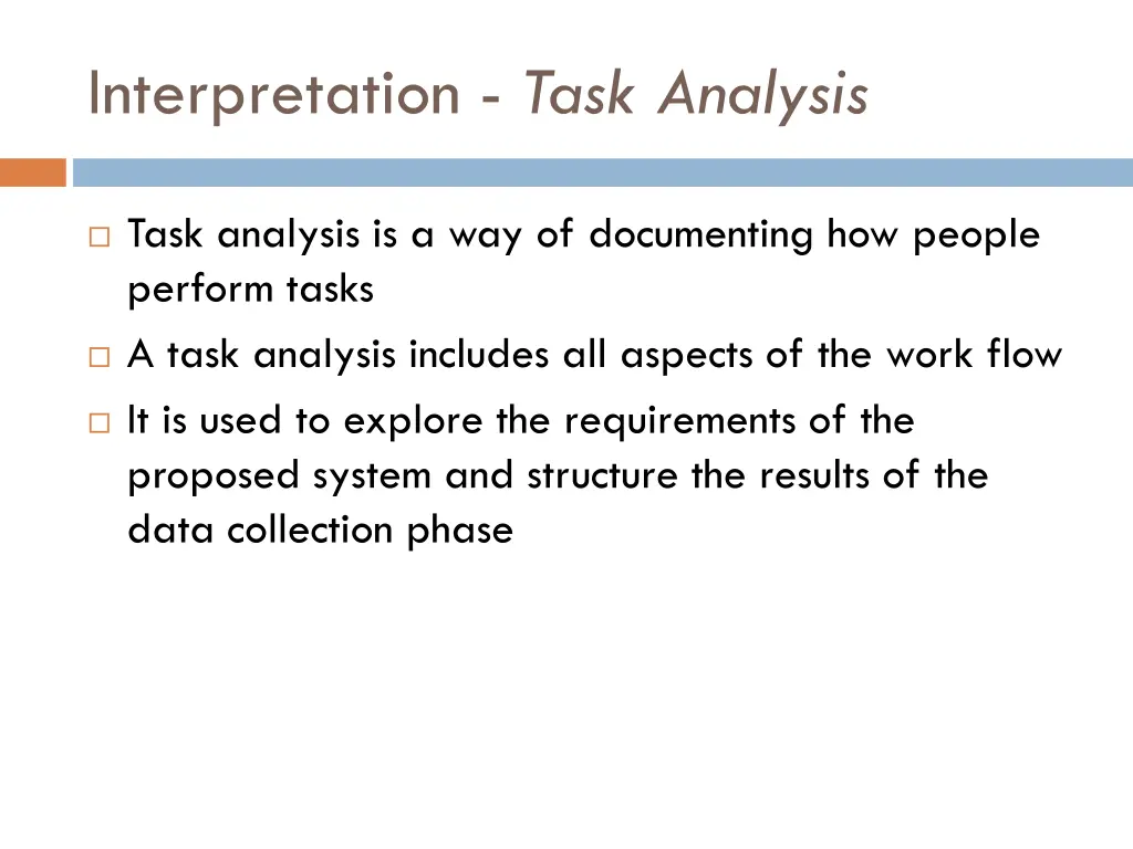 interpretation task analysis