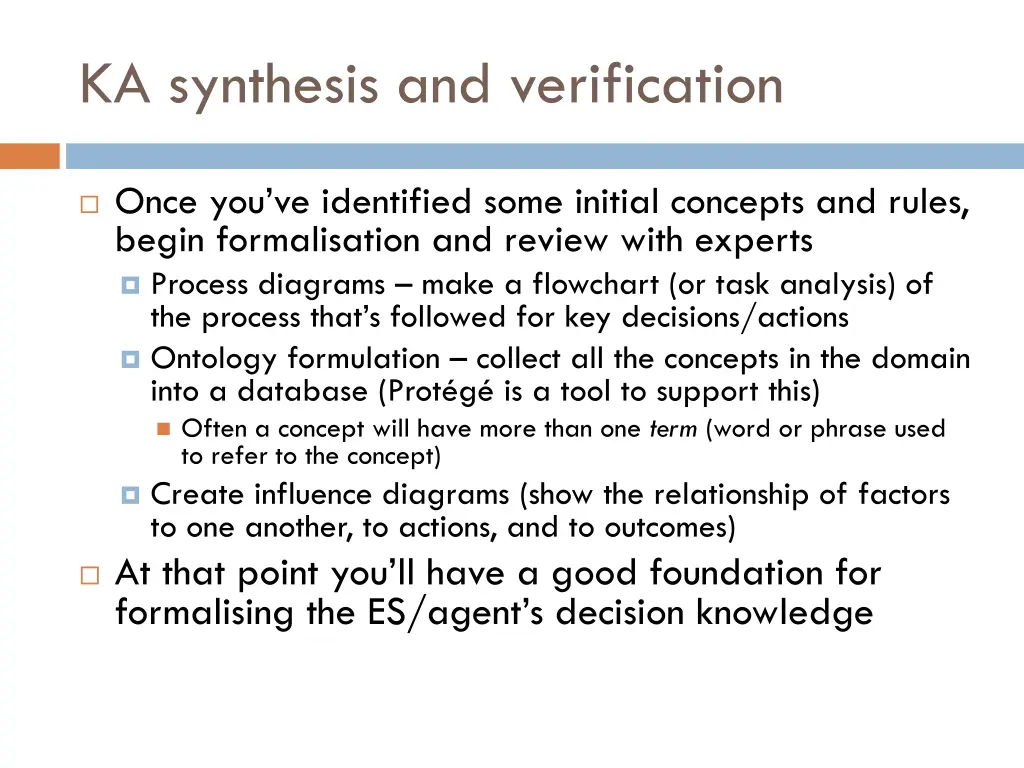 ka synthesis and verification