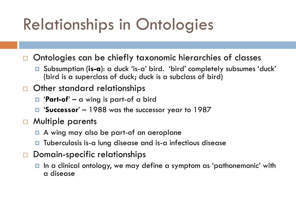 relationships in ontologies