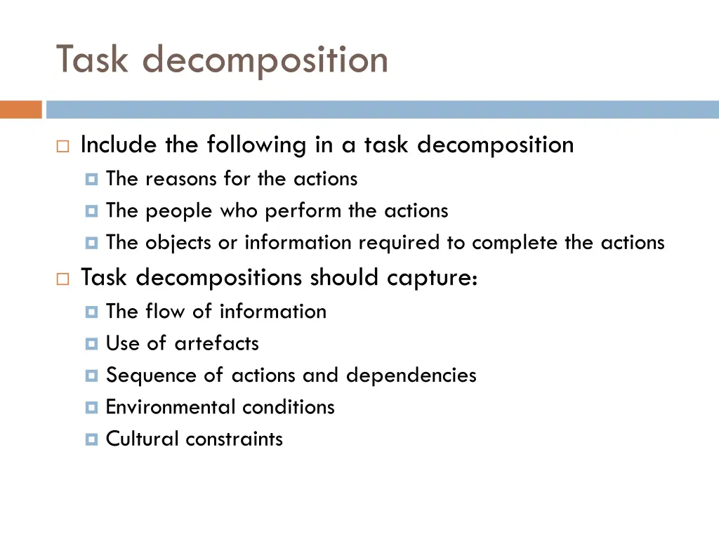 task decomposition