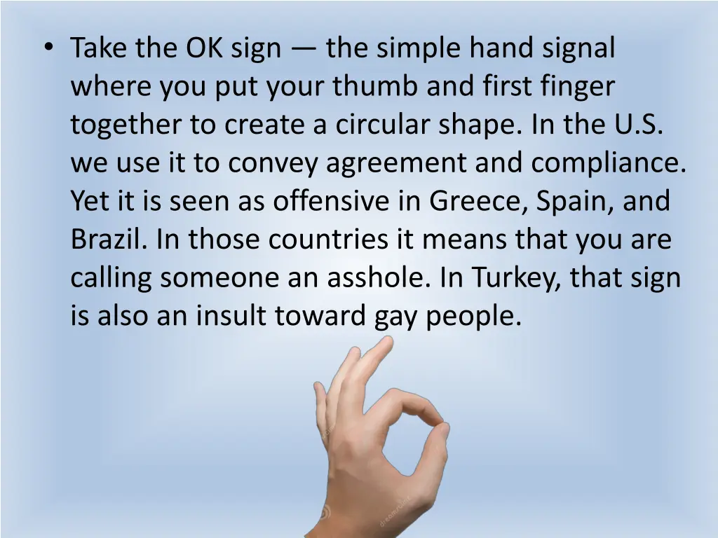 take the ok sign the simple hand signal where