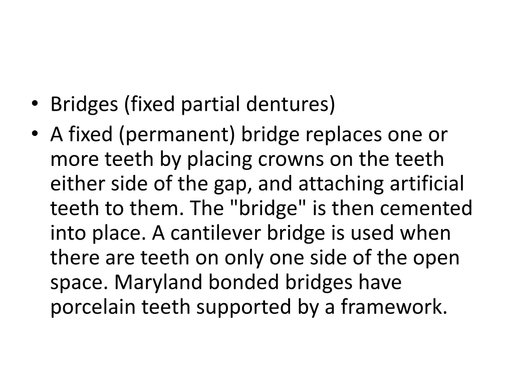 bridges fixed partial dentures a fixed permanent