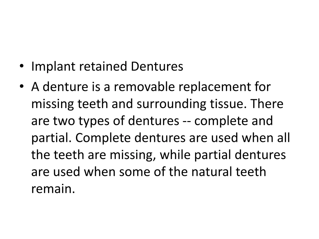 implant retained dentures a denture