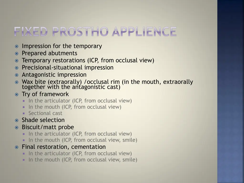 fixed prostho applience