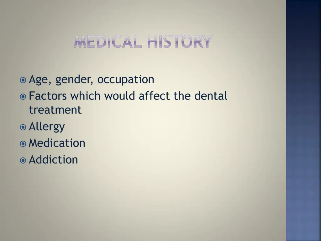 medical history